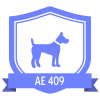 Badge icon "Dog (364)" provided by The Noun Project under The symbol is published under a Public Domain Mark